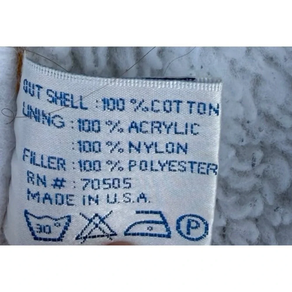 Vintage Camel Denim Jacket Sherpa Lined Trucker Coat‎ Mens Large USA 90s